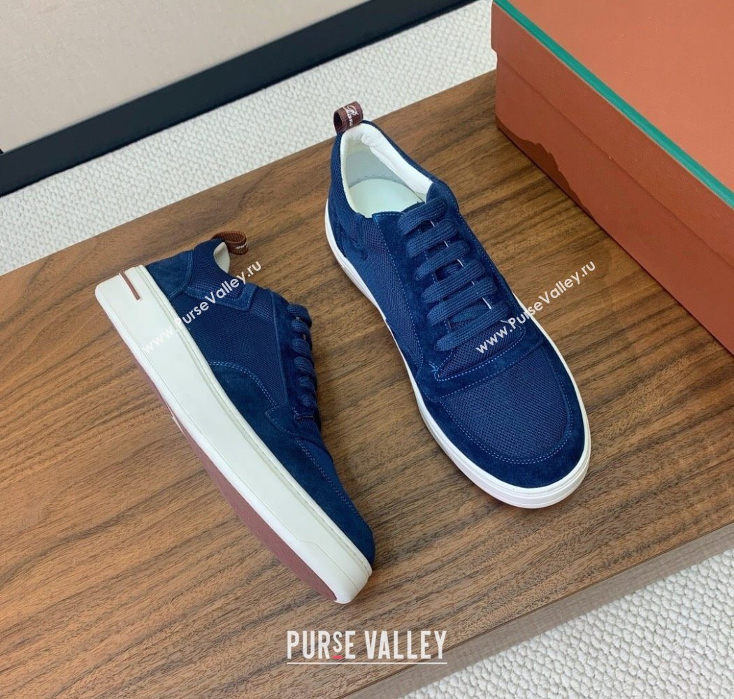 Loro Piana Newport Walk Sneakers in Suede and Mesh Blue 2025 (HH-250827003)