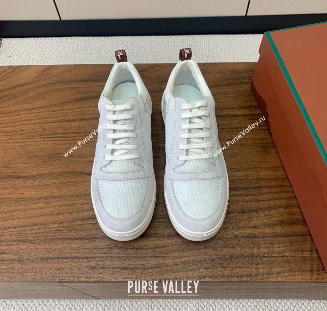 Loro Piana Newport Walk Sneakers in Suede and Mesh White/Grey 2025 (HH-250827004)