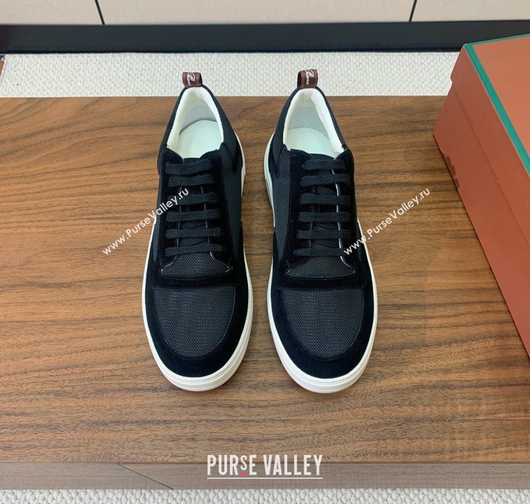 Loro Piana Newport Walk Sneakers in Suede and Mesh Black 2025 (HH-250827001)