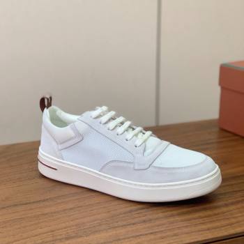 Loro Piana Newport Walk Sneakers in Suede and Mesh White/Grey 2025 (HH-250827004)
