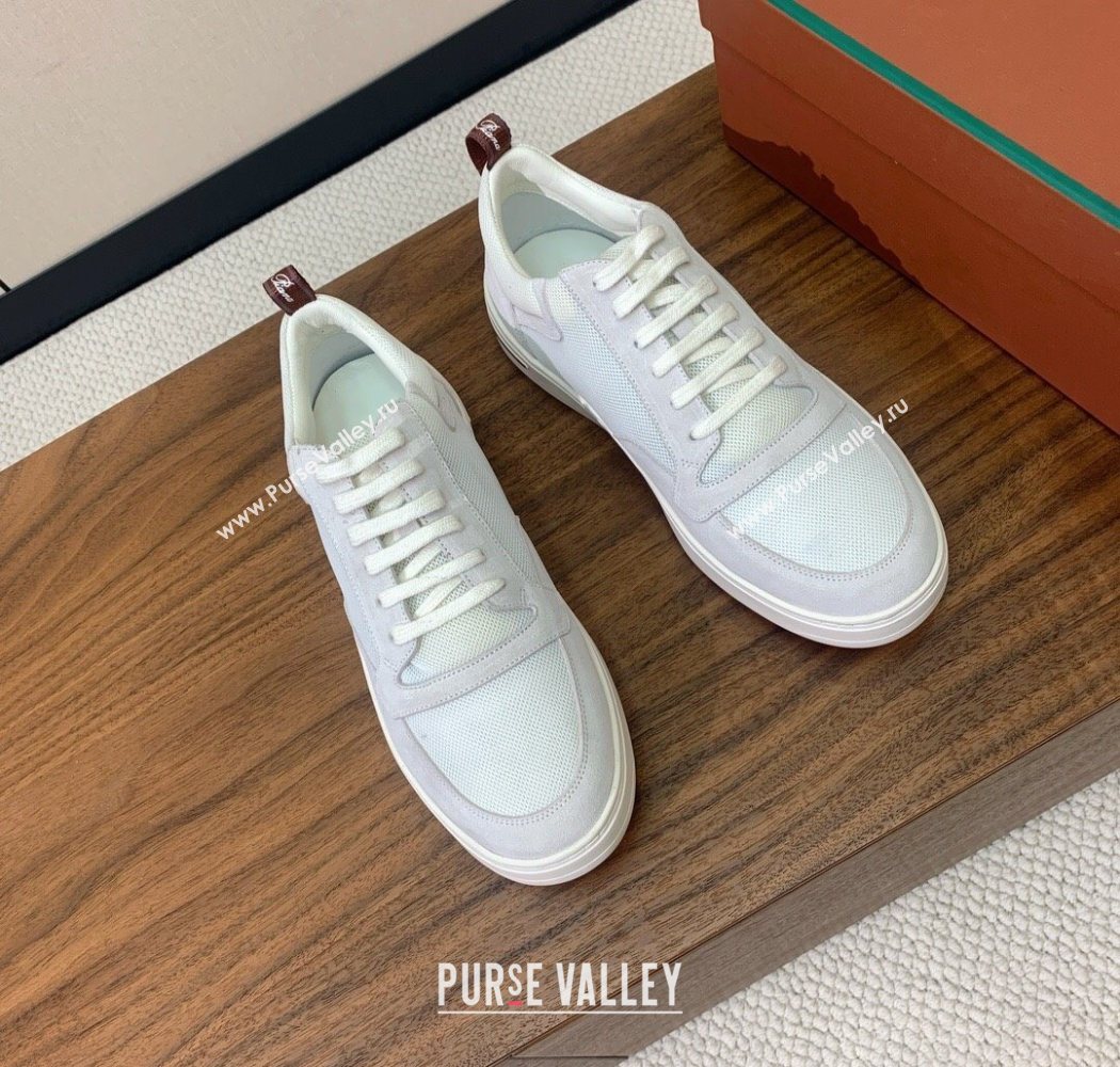 Loro Piana Newport Walk Sneakers in Suede and Mesh White/Grey 2025 (HH-250827004)