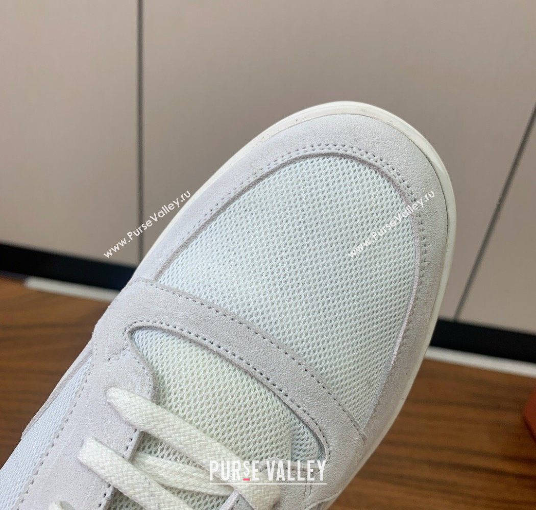 Loro Piana Newport Walk Sneakers in Suede and Mesh White/Grey 2025 (HH-250827004)