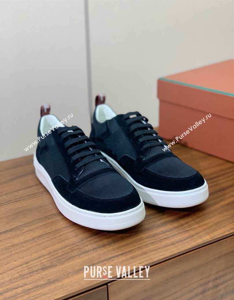 Loro Piana Newport Walk Sneakers in Suede and Mesh Black 2025 (HH-250827001)