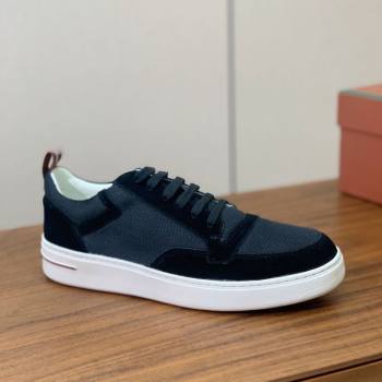 Loro Piana Newport Walk Sneakers in Suede and Mesh Black 2025 (HH-250827001)