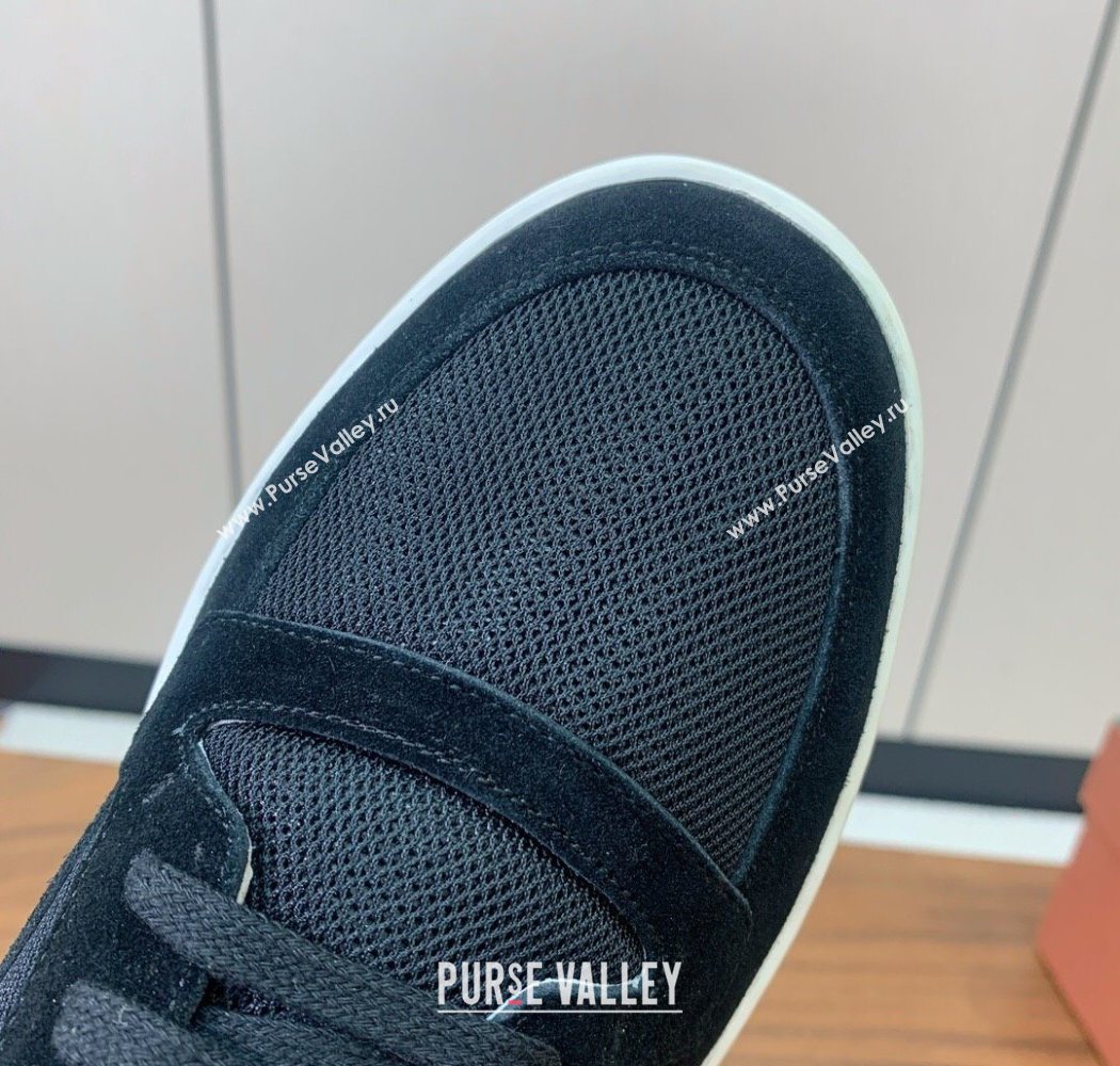 Loro Piana Newport Walk Sneakers in Suede and Mesh Black 2025 (HH-250827001)