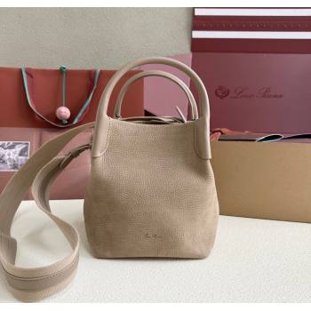 Loro Piana Small Bale Bucket Bag in Grained Nubuck Grey 2025 0925 (XLU-250925050)