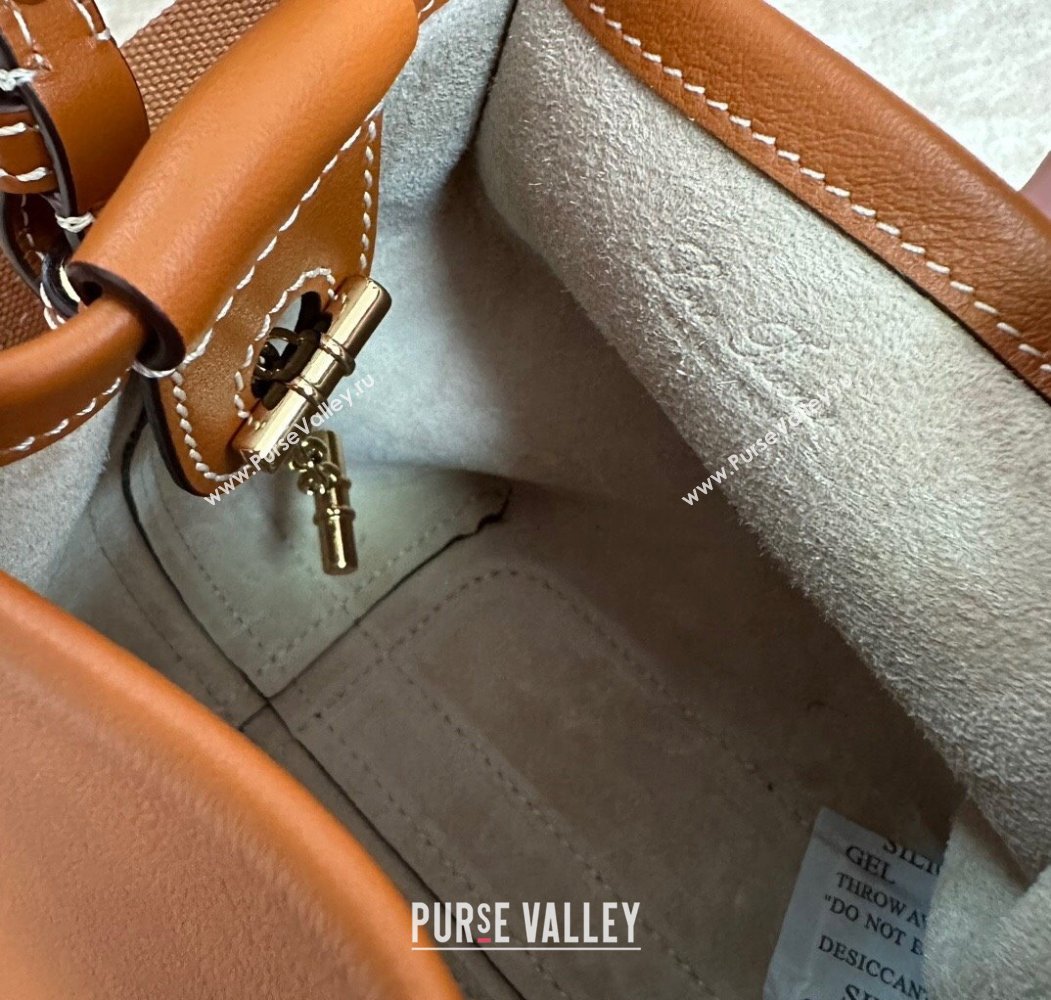 Loro Piana Small Bale Bucket Bag in Smooth Calfskin Leather Brown 2025 0925 (XLU-250925062)