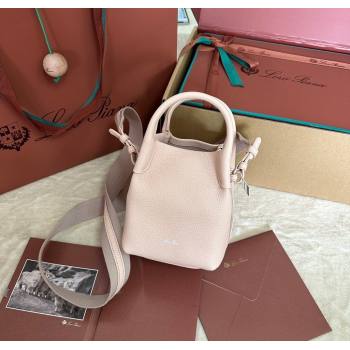 Loro Piana Small Bale Bucket Bag in Grained Calfskin Leather Marble Pink 2025 0925 (XLU-250925065)