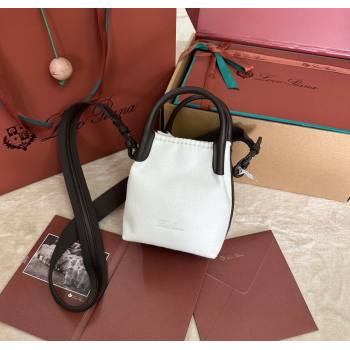 Loro Piana Small Bale Bucket Bag in White Cashmere 2025 0925 (XLU-250925066)