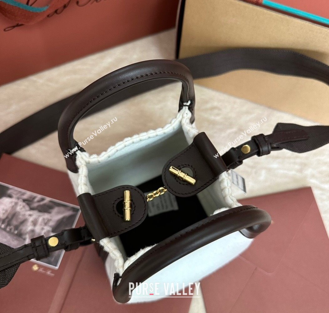 Loro Piana Small Bale Bucket Bag in White Cashmere 2025 0925 (XLU-250925066)