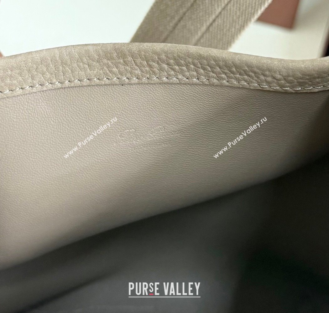 Loro Piana Small Bale Bucket Bag in Grained Nubuck Grey 2025 0925 (XLU-250925050)