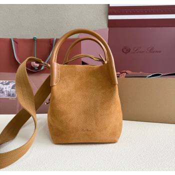 Loro Piana Small Bale Bucket Bag in Grained Nubuck Brown 2025 0925 (XLU-250925051)