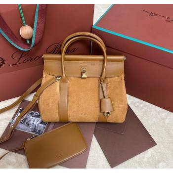 Loro Piana Loom Top Handle bag L25 in Nubuck and Calfskin Leather Brown 2025 0925 (XLU-250925072)