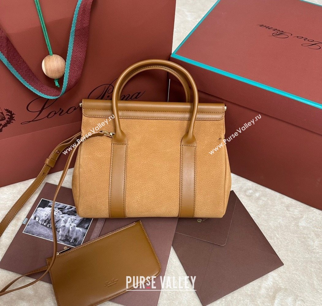 Loro Piana Loom Top Handle bag L25 in Nubuck and Calfskin Leather Brown 2025 0925 (XLU-250925072)