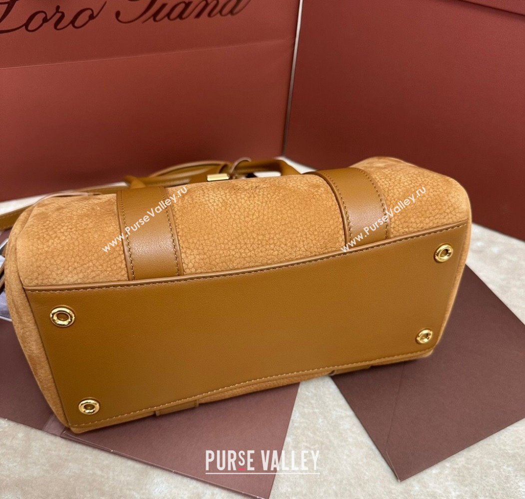 Loro Piana Loom Top Handle bag L25 in Nubuck and Calfskin Leather Brown 2025 0925 (XLU-250925072)