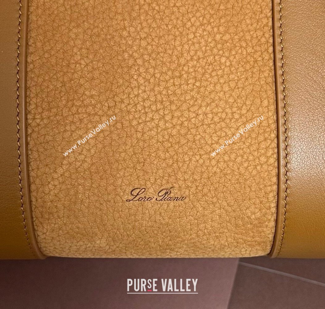 Loro Piana Loom Top Handle bag L25 in Nubuck and Calfskin Leather Brown 2025 0925 (XLU-250925072)