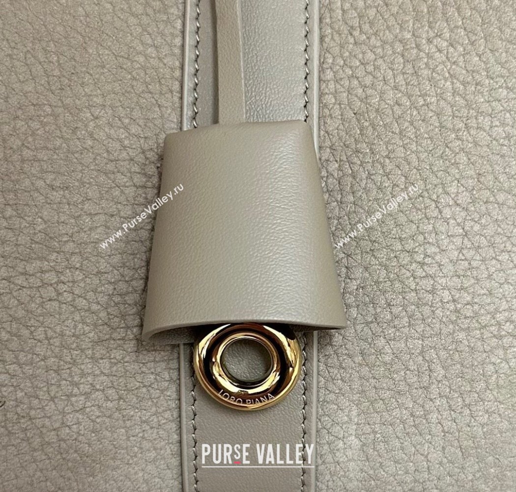 Loro Piana Loom Top Handle bag L25 in Nubuck and Calfskin Leather Grey 2025 0925 (XLU-250925073)