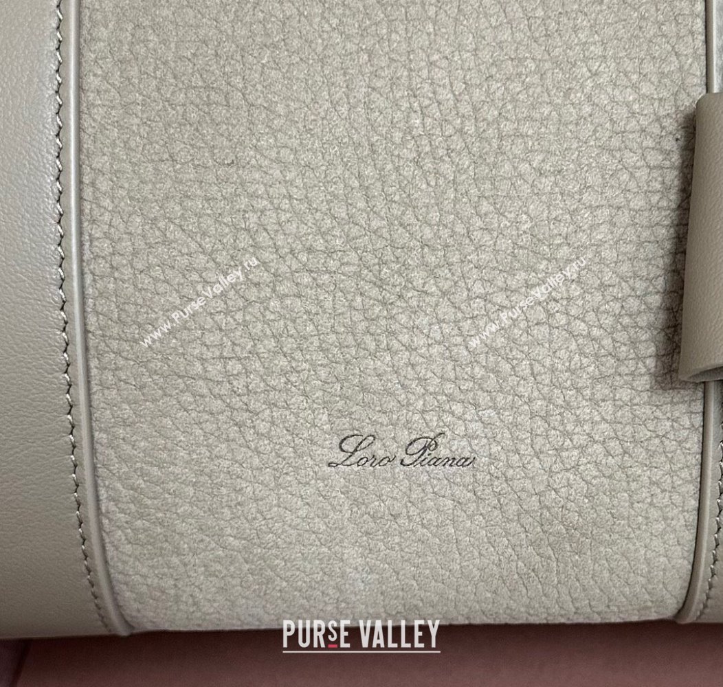 Loro Piana Loom Top Handle bag L25 in Nubuck and Calfskin Leather Grey 2025 0925 (XLU-250925073)