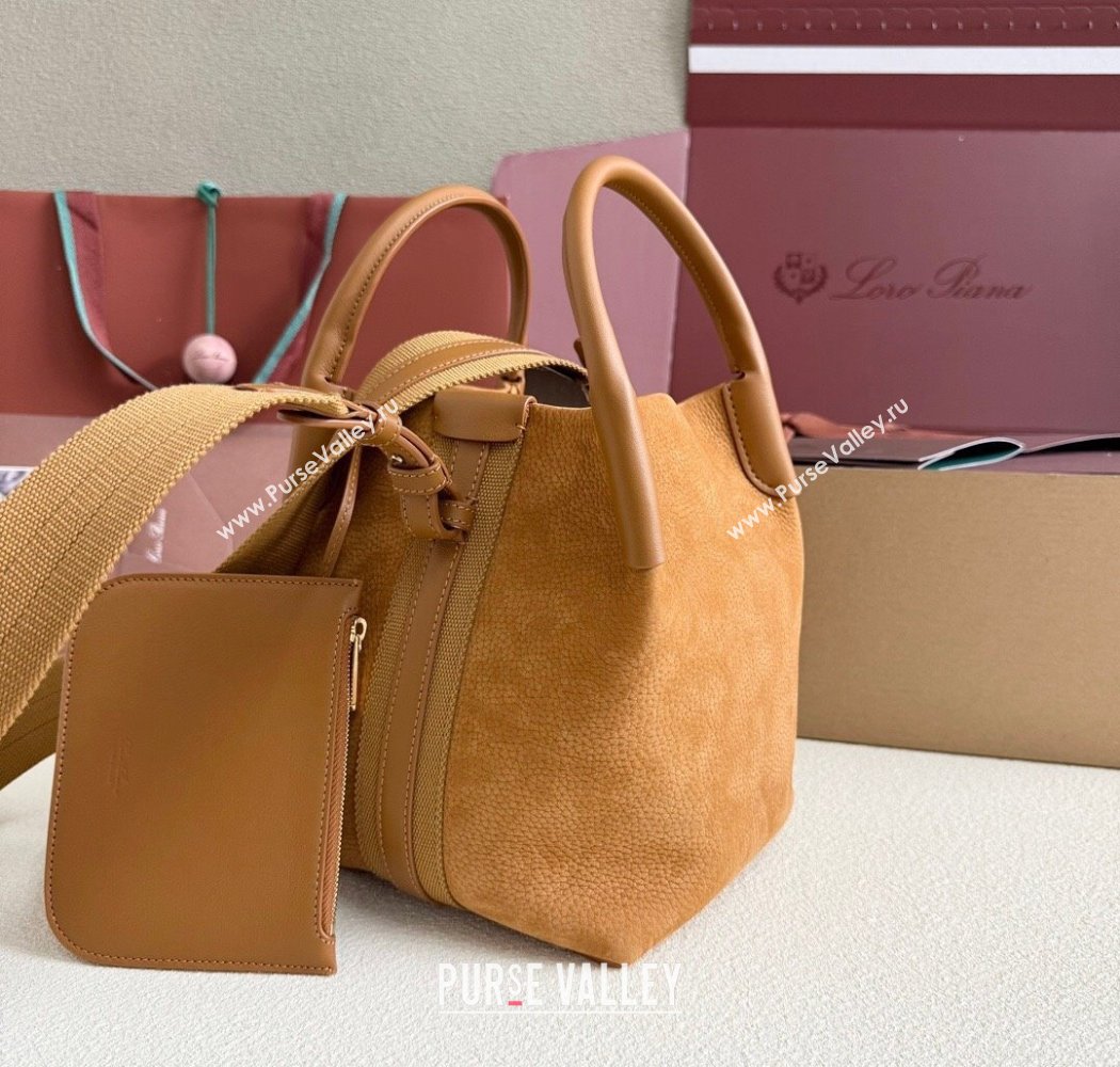 Loro Piana Small Bale Bucket Bag in Grained Nubuck Brown 2025 0925 (XLU-250925051)