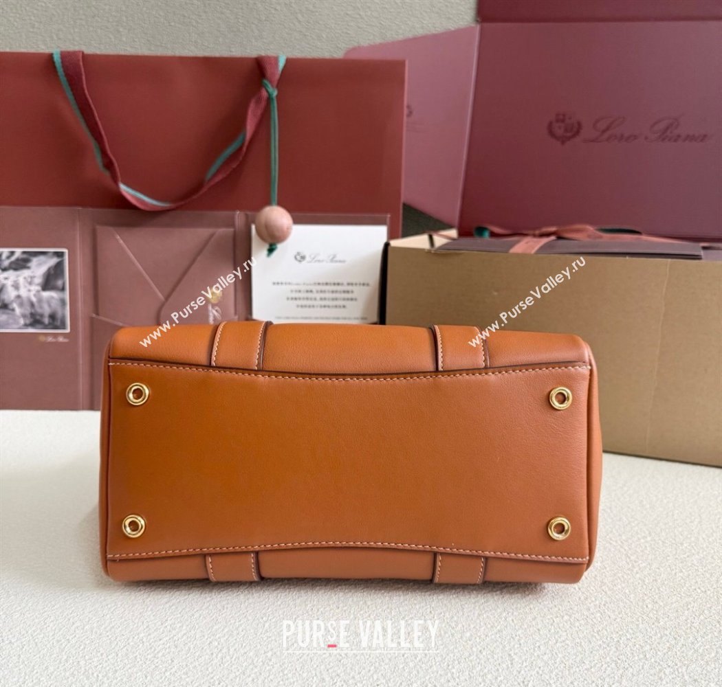 Loro Piana Loom Top Handle bag L25 in Smooth Calfskin Leather Brown 2025 0925 (XLU-250925074)