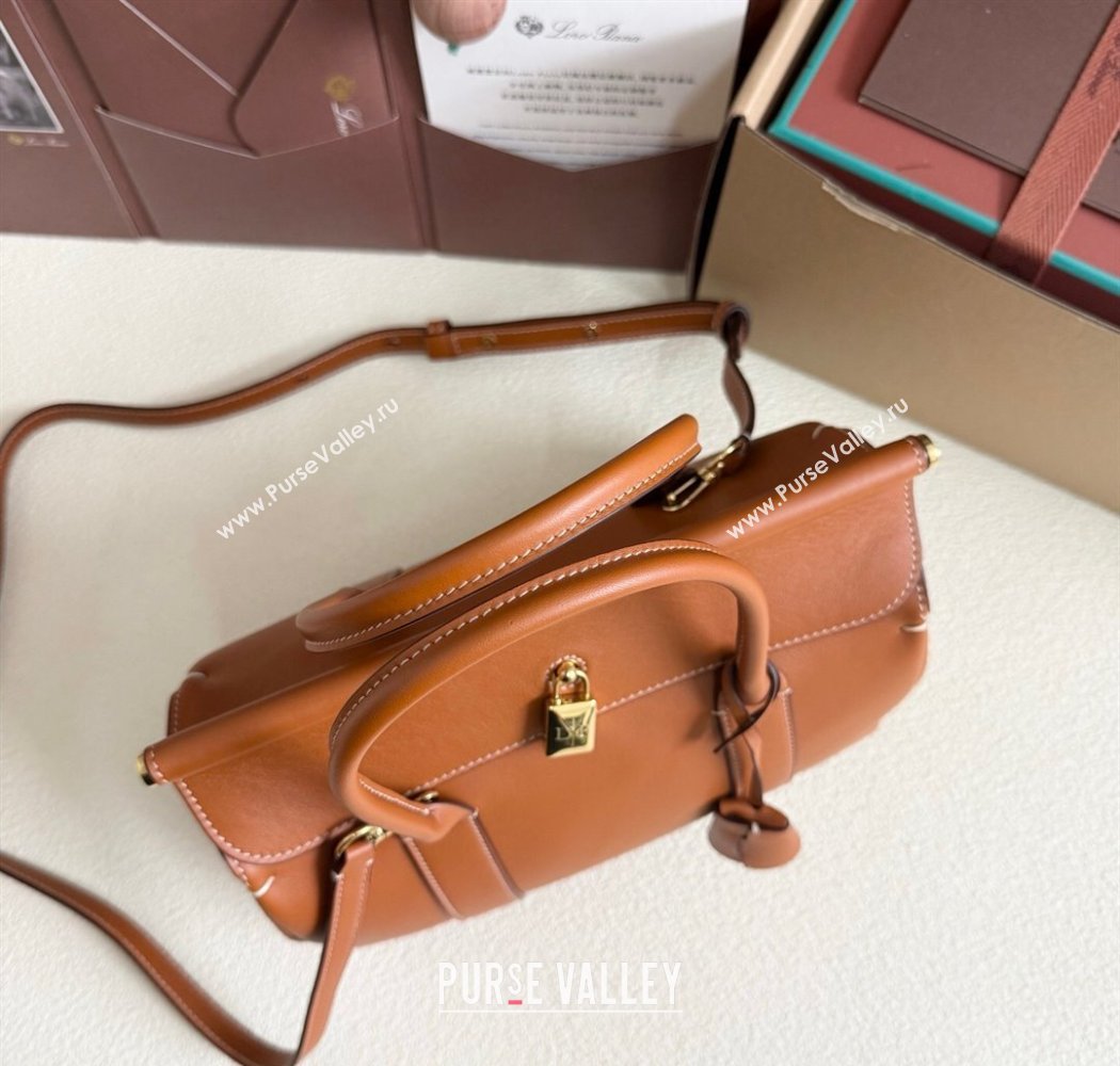 Loro Piana Loom Top Handle bag L25 in Smooth Calfskin Leather Brown 2025 0925 (XLU-250925074)