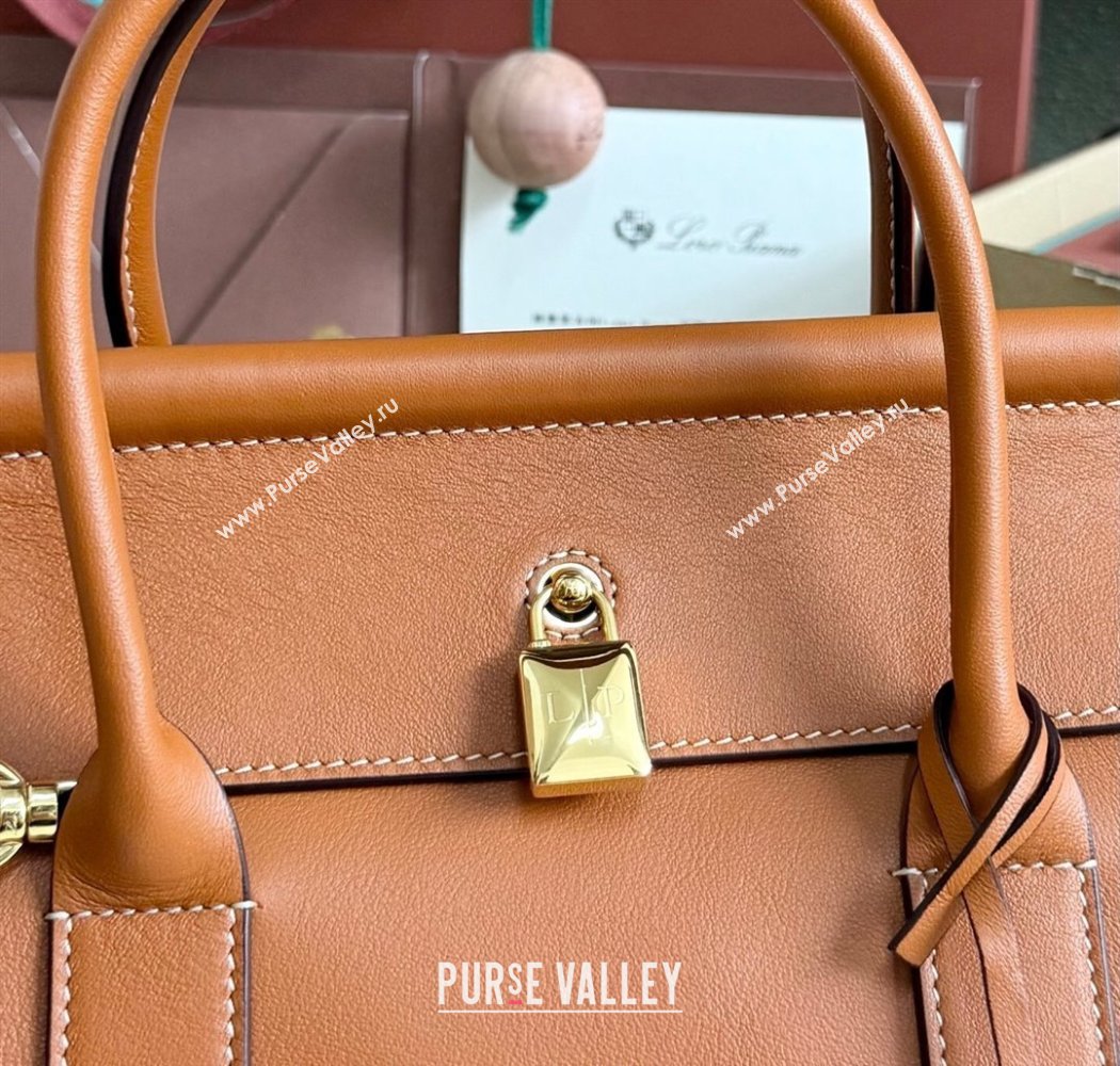Loro Piana Loom Top Handle bag L25 in Smooth Calfskin Leather Brown 2025 0925 (XLU-250925074)