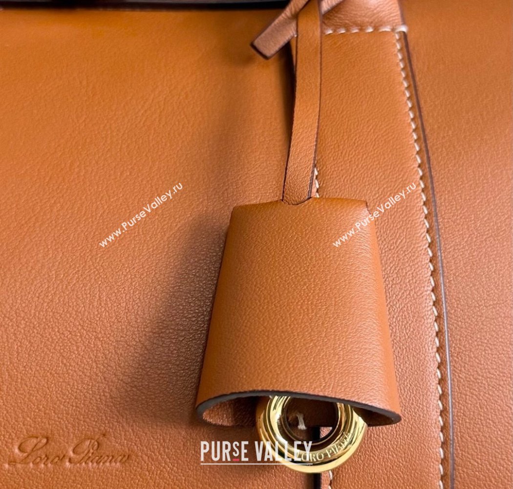 Loro Piana Loom Top Handle bag L25 in Smooth Calfskin Leather Brown 2025 0925 (XLU-250925074)
