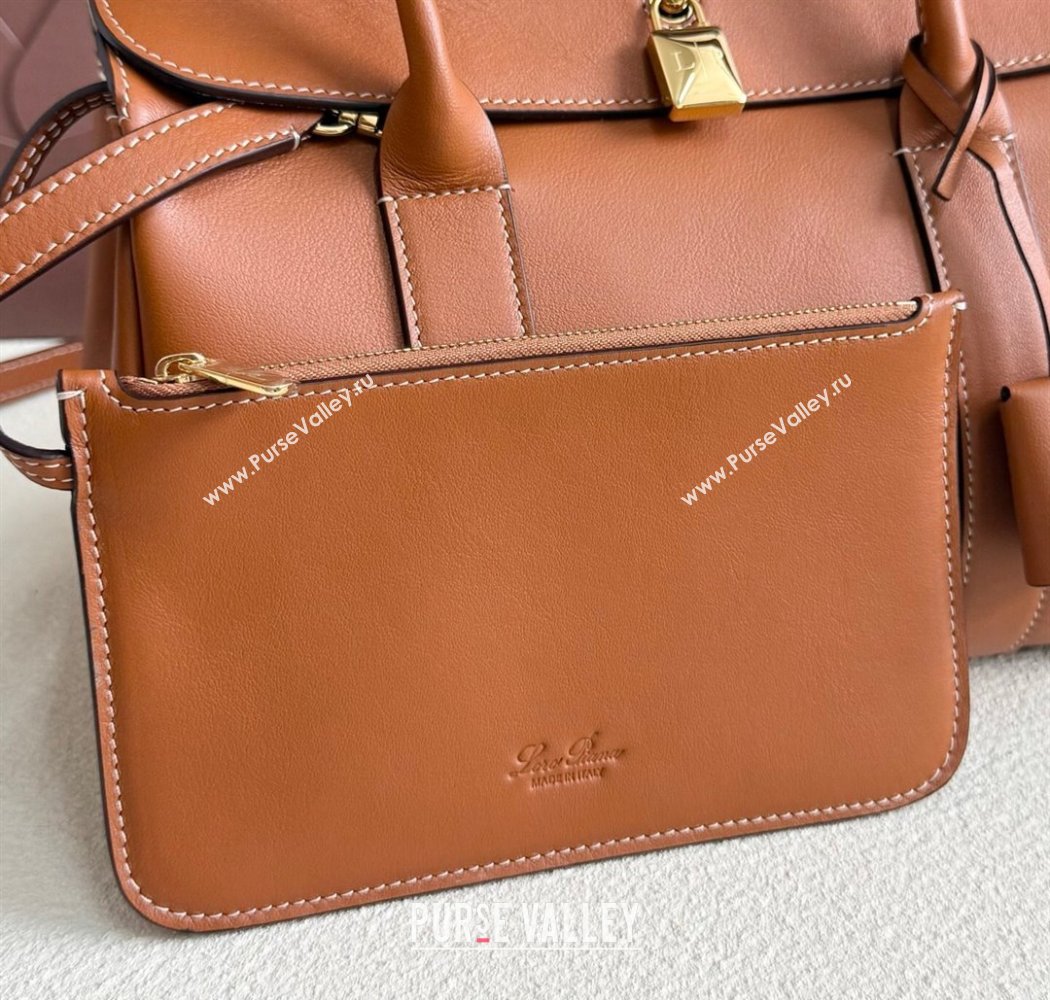 Loro Piana Loom Top Handle bag L25 in Smooth Calfskin Leather Brown 2025 0925 (XLU-250925074)