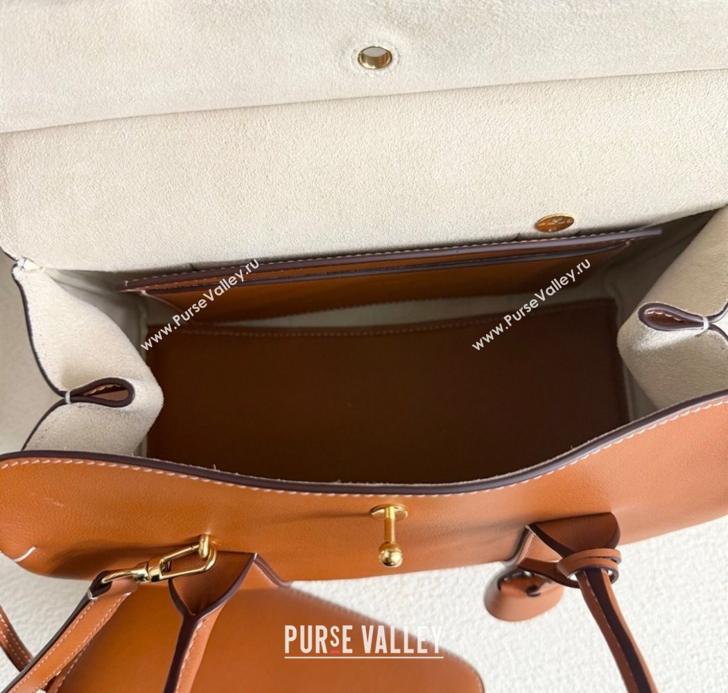 Loro Piana Loom Top Handle bag L25 in Smooth Calfskin Leather Brown 2025 0925 (XLU-250925074)