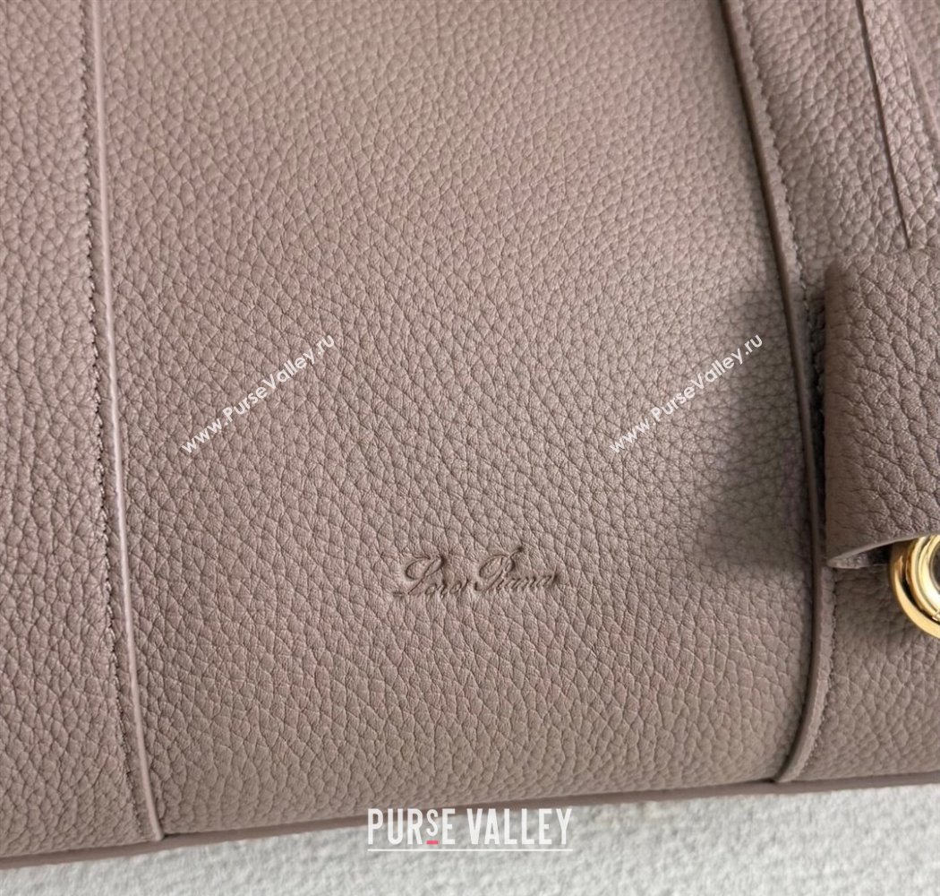 Loro Piana Loom Top Handle bag L25 in Grained Calfskin Leather Rock Grey 2025 0925 (XLU-250925075)