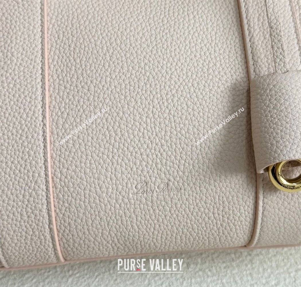 Loro Piana Loom Top Handle bag L25 in Grained Calfskin Leather Cream Honey Pink 2025 0925 (XLU-250925076)
