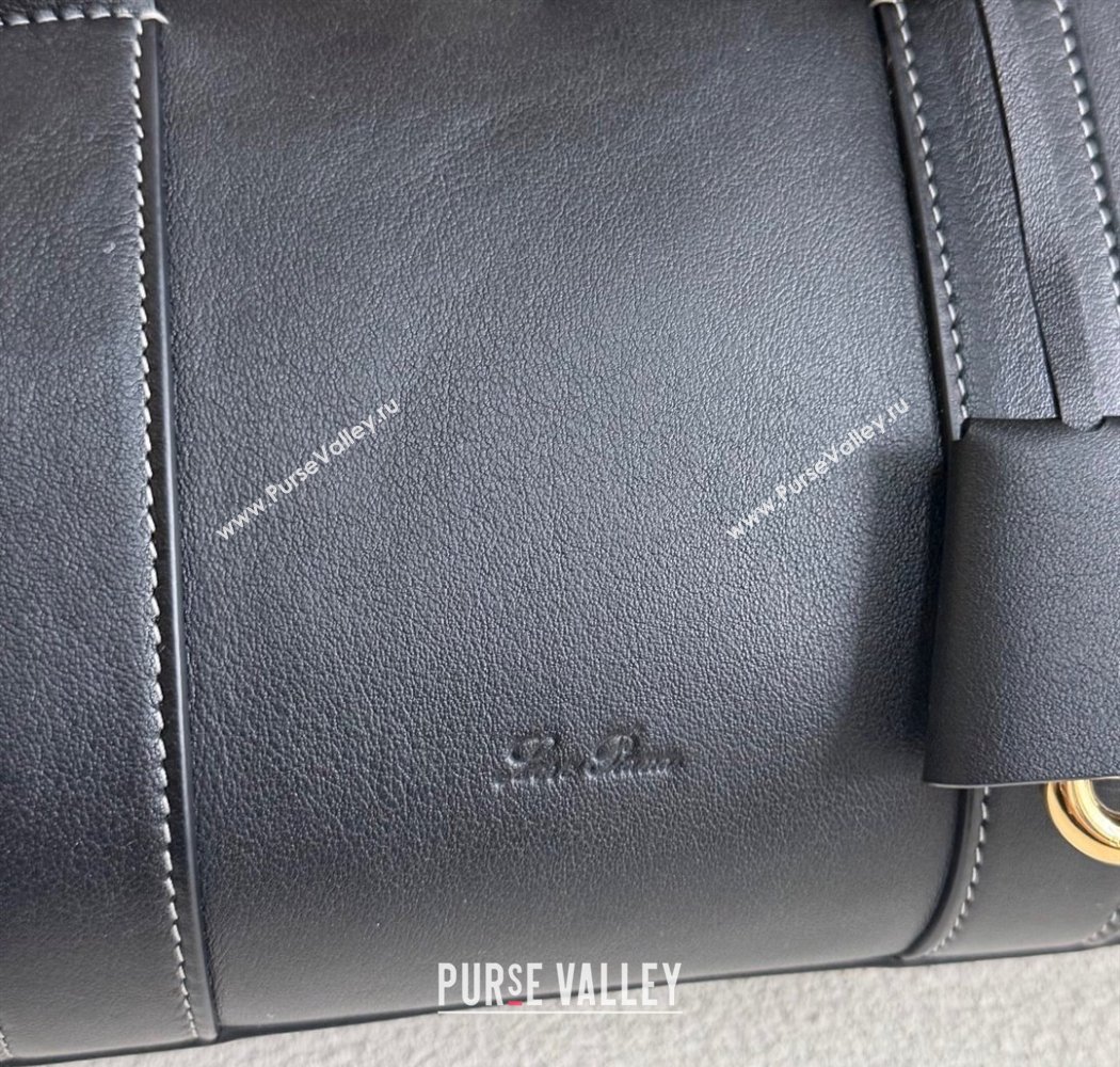 Loro Piana Loom Top Handle bag L25 in Smooth Calfskin Leather Black 2025 0925 (XLU-250925077)
