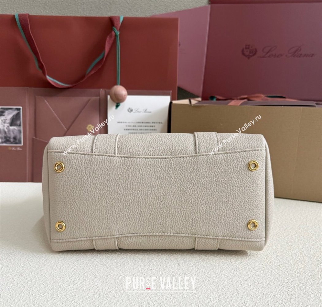 Loro Piana Loom Top Handle bag L25 in Grained Calfskin Leather Light Beige 2025 0925 (XLU-250925078)