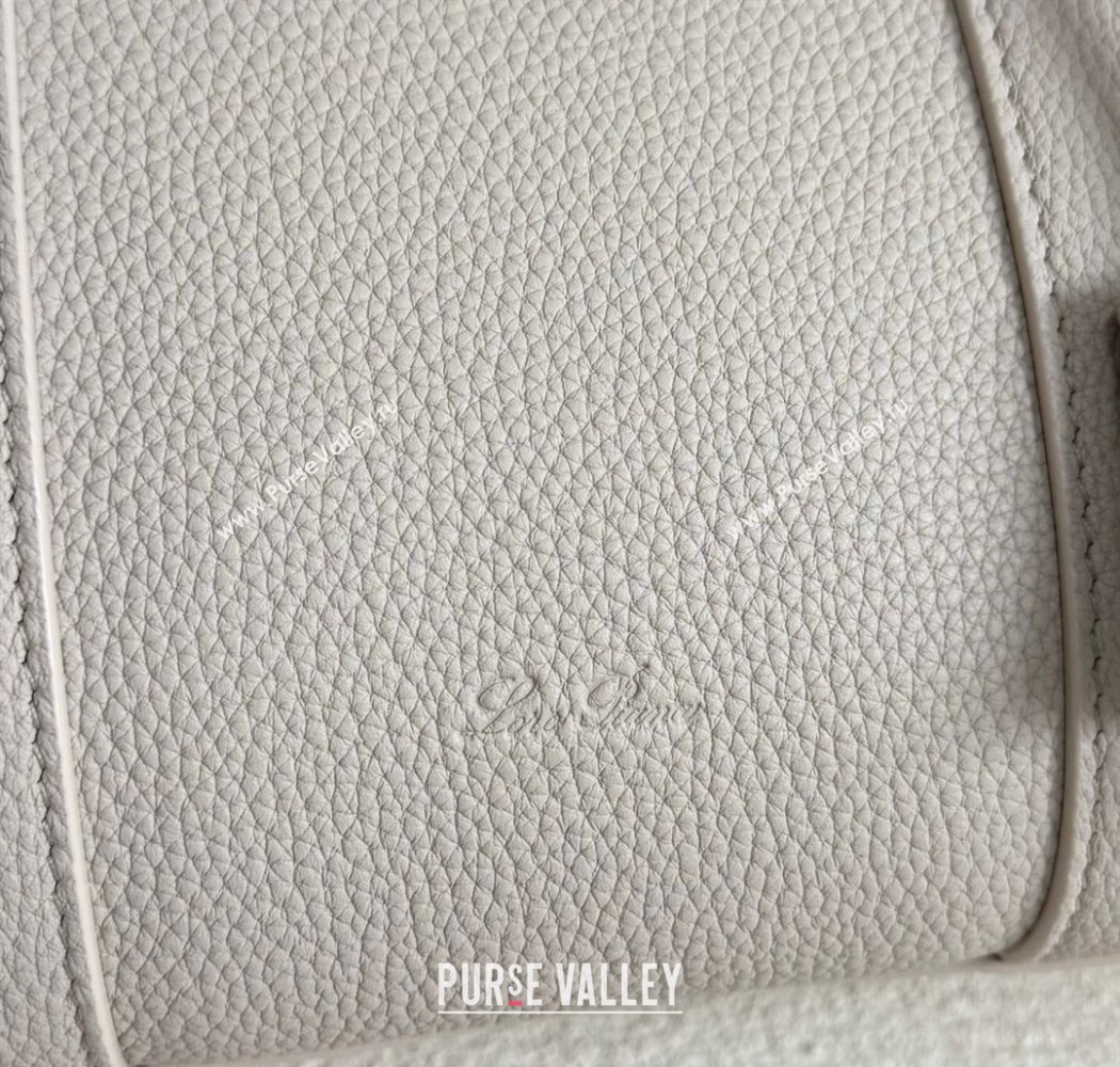 Loro Piana Loom Top Handle bag L25 in Grained Calfskin Leather Light Beige 2025 0925 (XLU-250925078)