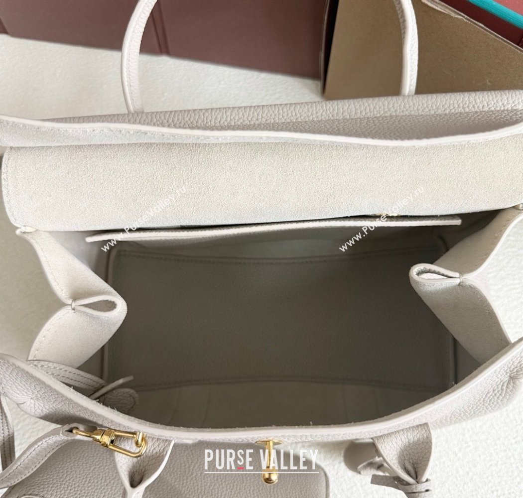 Loro Piana Loom Top Handle bag L25 in Grained Calfskin Leather Light Beige 2025 0925 (XLU-250925078)