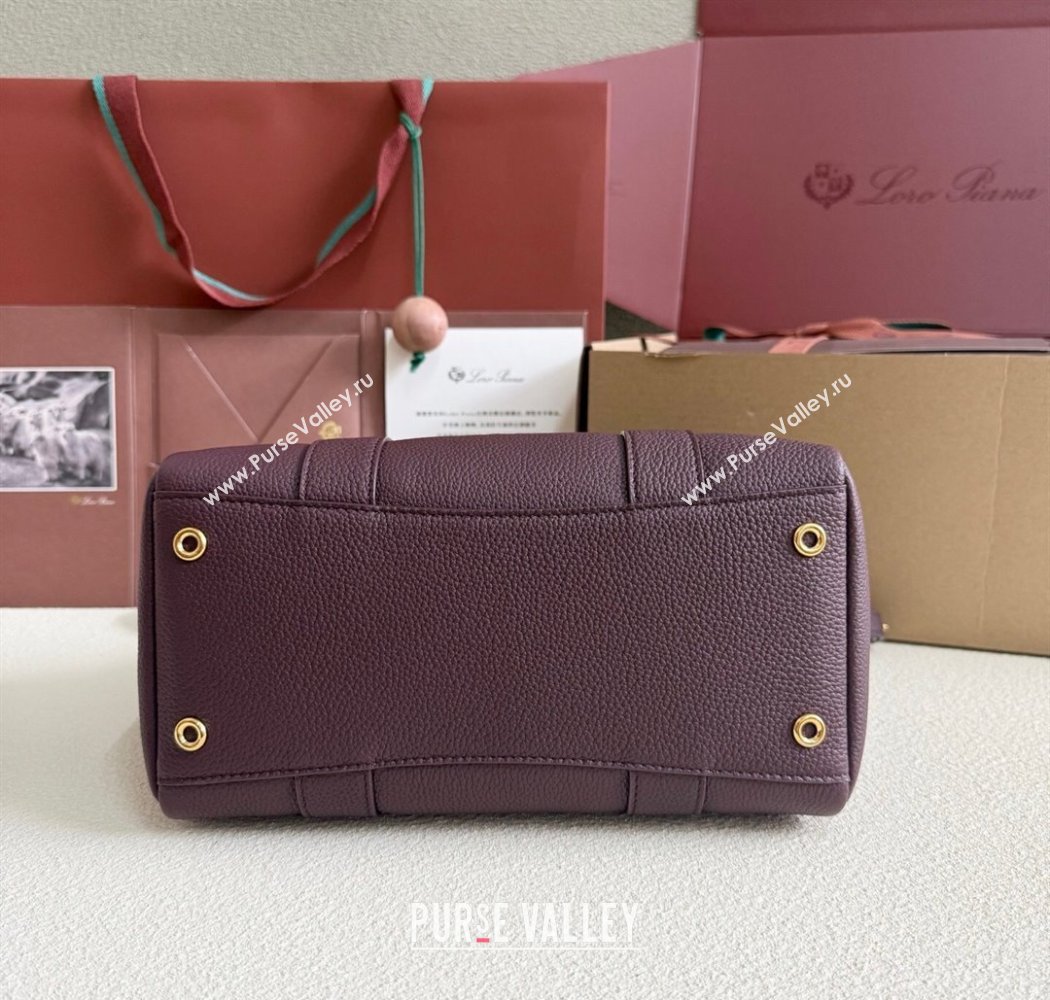 Loro Piana Loom Top Handle bag L25 in Grained Calfskin Leather Ormosia Red 2025 0925 (XLU-250925079)