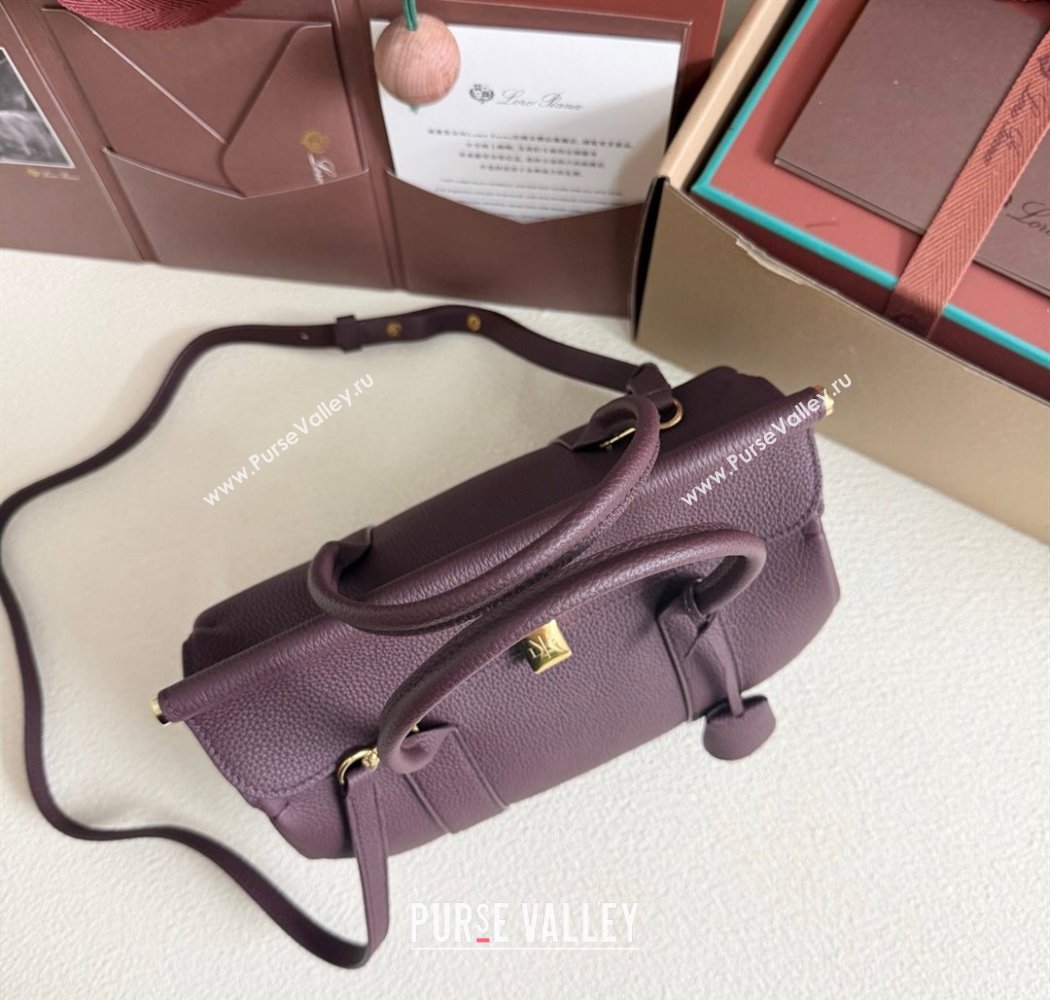 Loro Piana Loom Top Handle bag L25 in Grained Calfskin Leather Ormosia Red 2025 0925 (XLU-250925079)