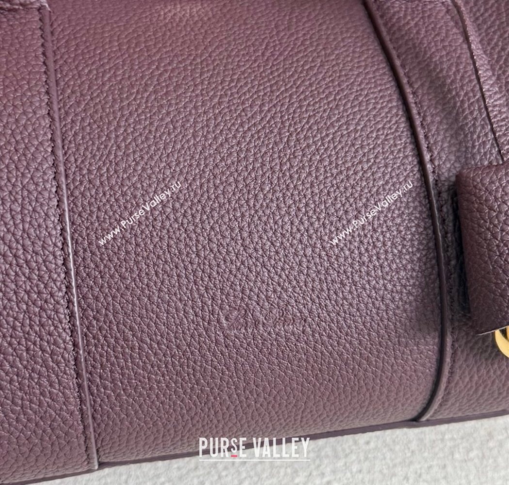 Loro Piana Loom Top Handle bag L25 in Grained Calfskin Leather Ormosia Red 2025 0925 (XLU-250925079)