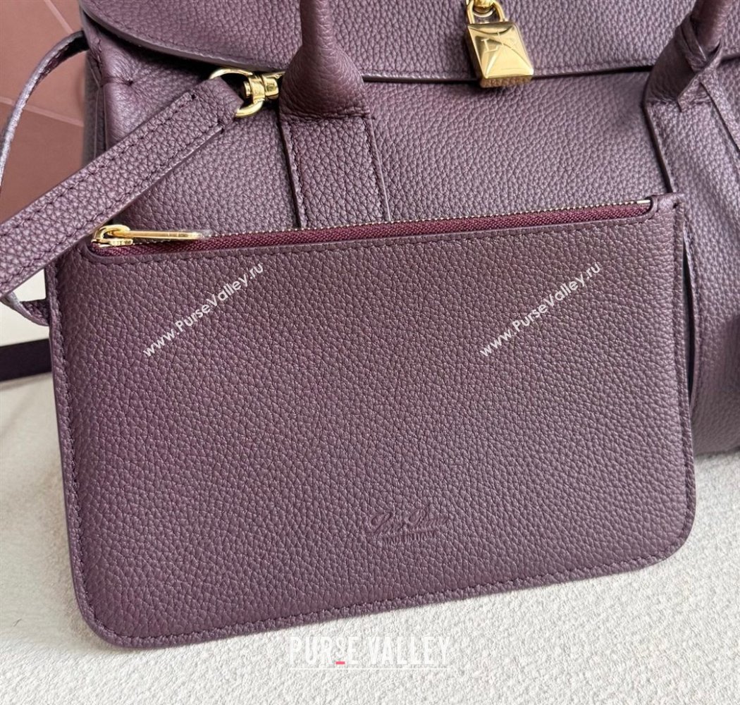 Loro Piana Loom Top Handle bag L25 in Grained Calfskin Leather Ormosia Red 2025 0925 (XLU-250925079)