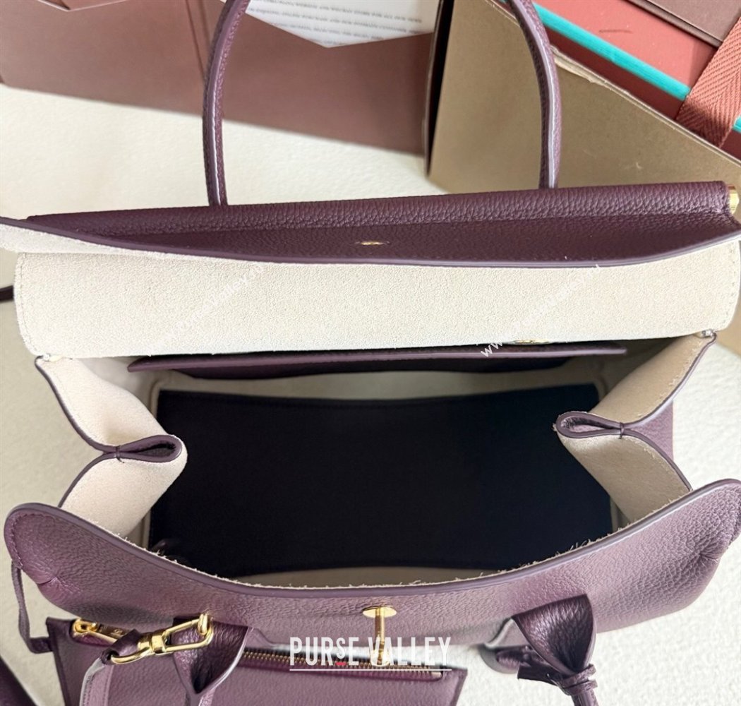 Loro Piana Loom Top Handle bag L25 in Grained Calfskin Leather Ormosia Red 2025 0925 (XLU-250925079)