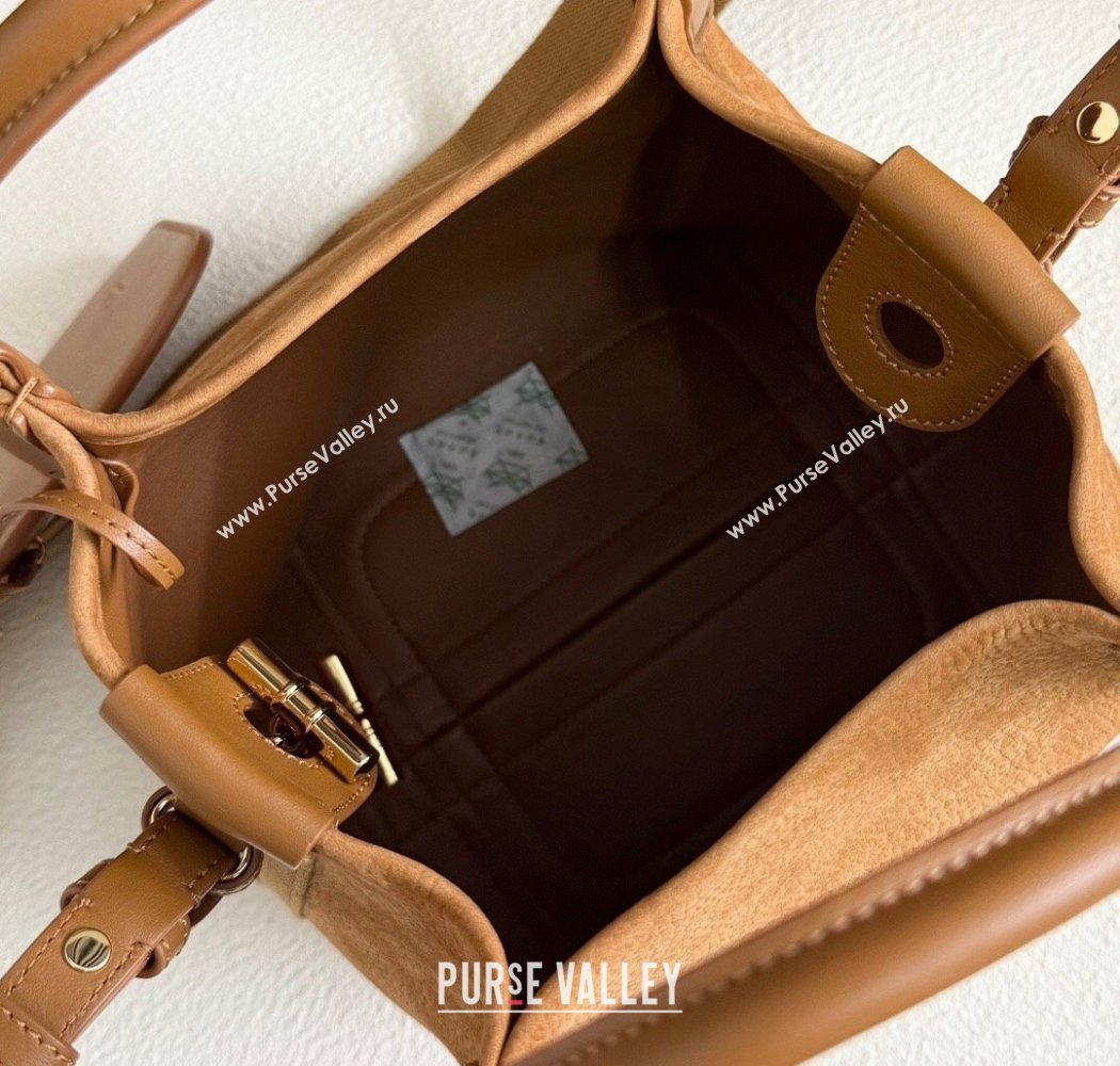 Loro Piana Small Bale Bucket Bag in Grained Nubuck Brown 2025 0925 (XLU-250925051)