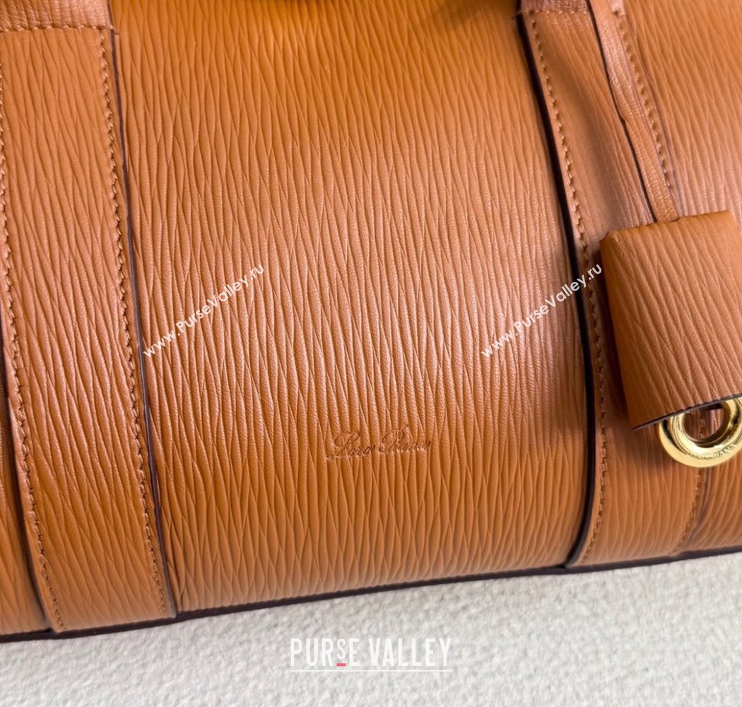Loro Piana Loom Top Handle bag L25 in Textured Calfskin Leather Brown 2025 0925 (XLU-250925084)