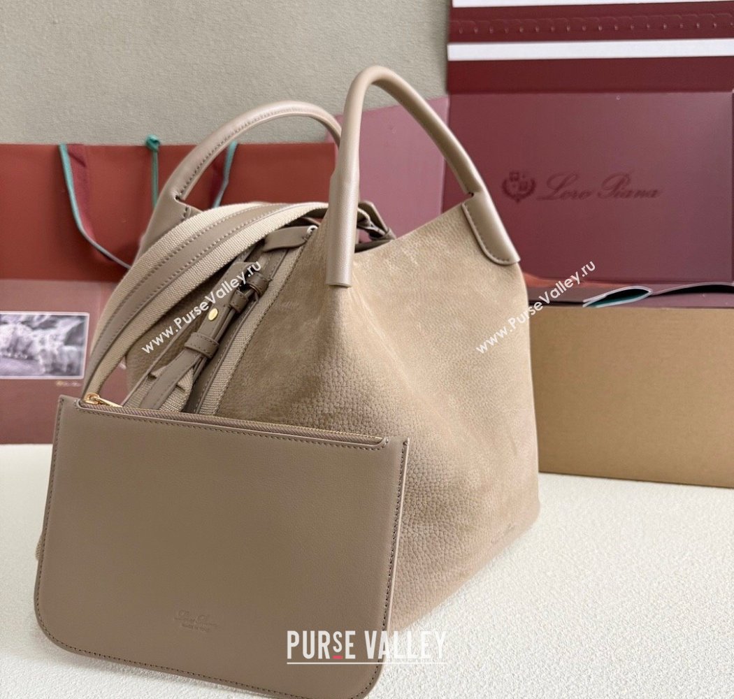 Loro Piana Large Bale Bucket Bag in Grained Nubuck Grey 2025 0925 (XLU-250925052)