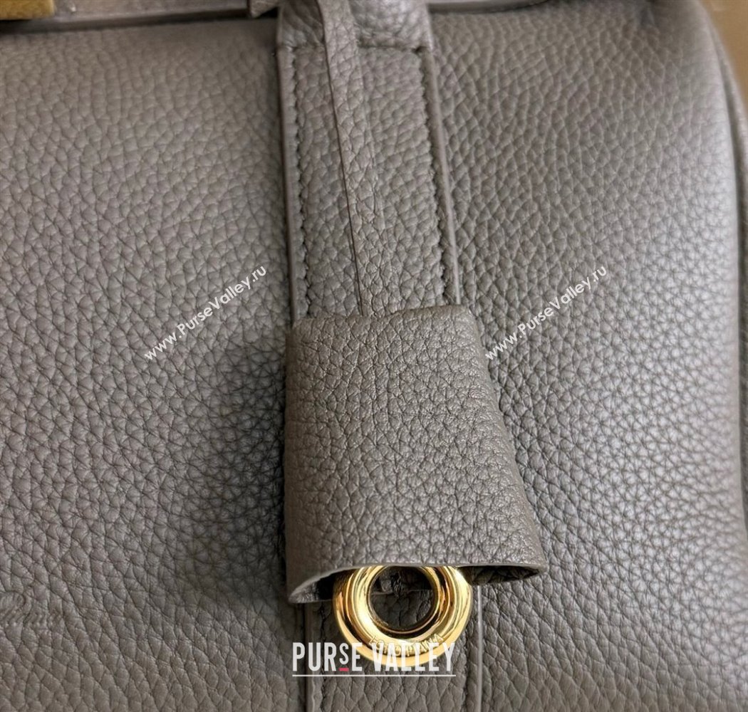 Loro Piana Loom Top Handle bag L25 in Grained Calfskin Leather Grey 2025 0925 (XLU-250925085)