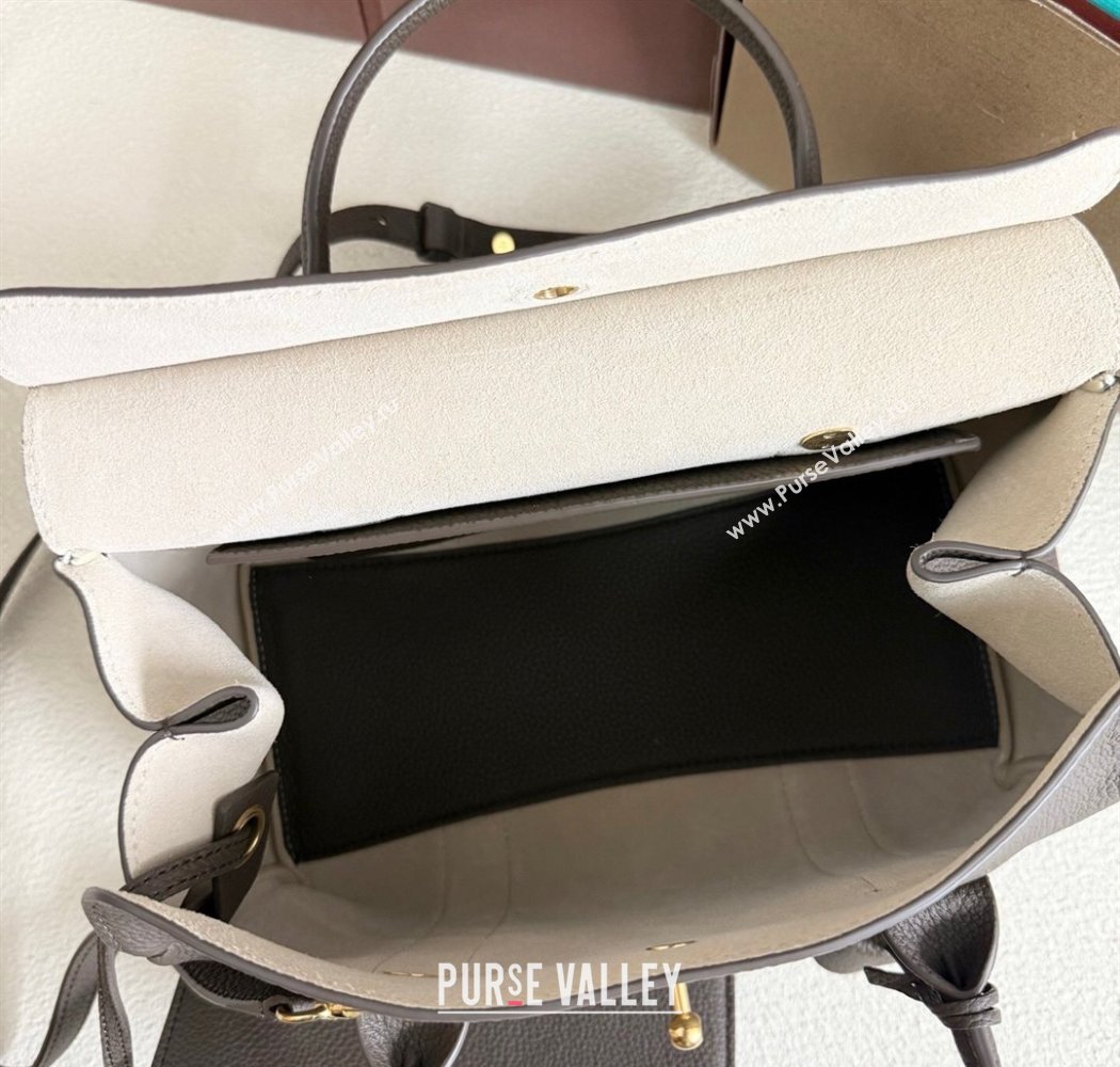 Loro Piana Loom Top Handle bag L25 in Grained Calfskin Leather Grey 2025 0925 (XLU-250925085)