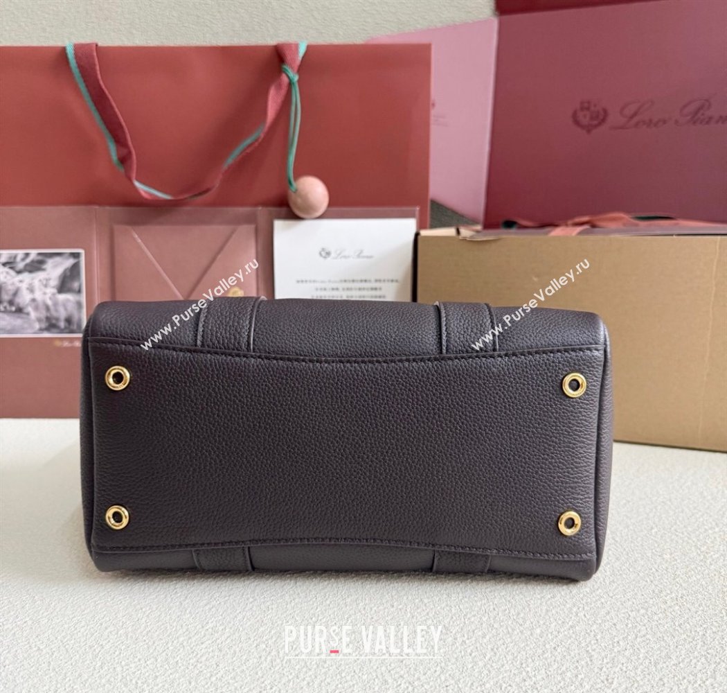 Loro Piana Loom Top Handle bag L25 in Grained Calfskin Leather Coffee Brown 2025 0925 (XLU-250925086)