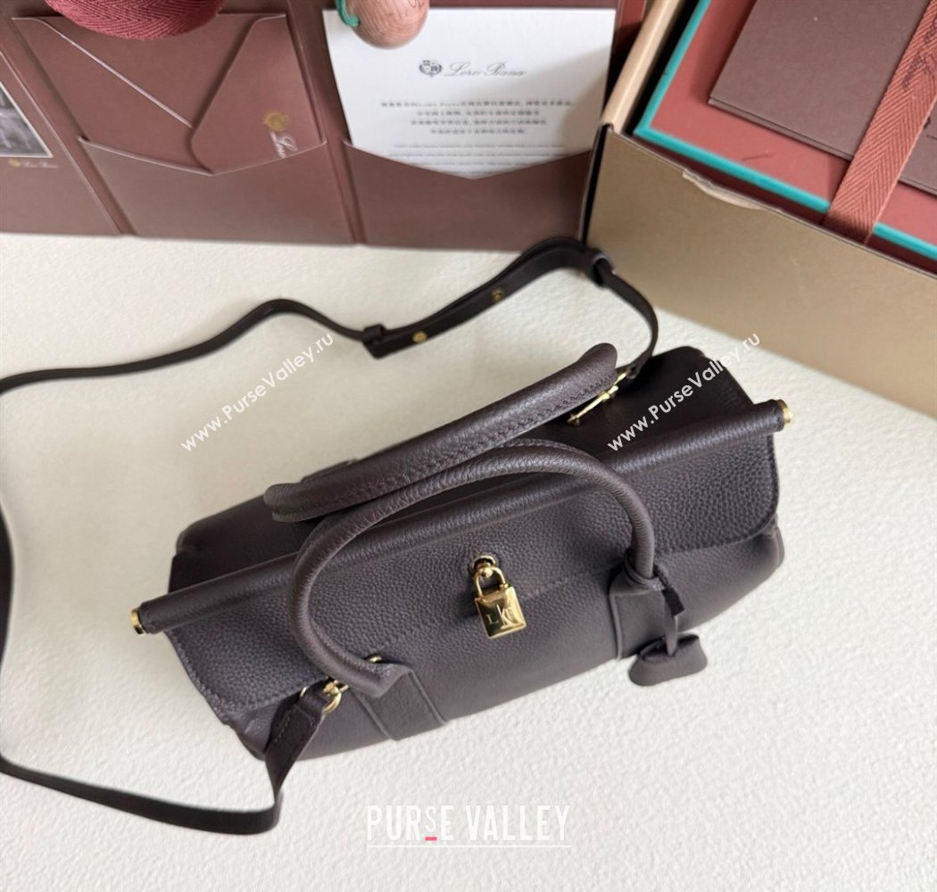 Loro Piana Loom Top Handle bag L25 in Grained Calfskin Leather Coffee Brown 2025 0925 (XLU-250925086)