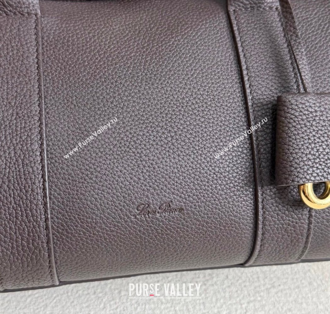 Loro Piana Loom Top Handle bag L25 in Grained Calfskin Leather Coffee Brown 2025 0925 (XLU-250925086)