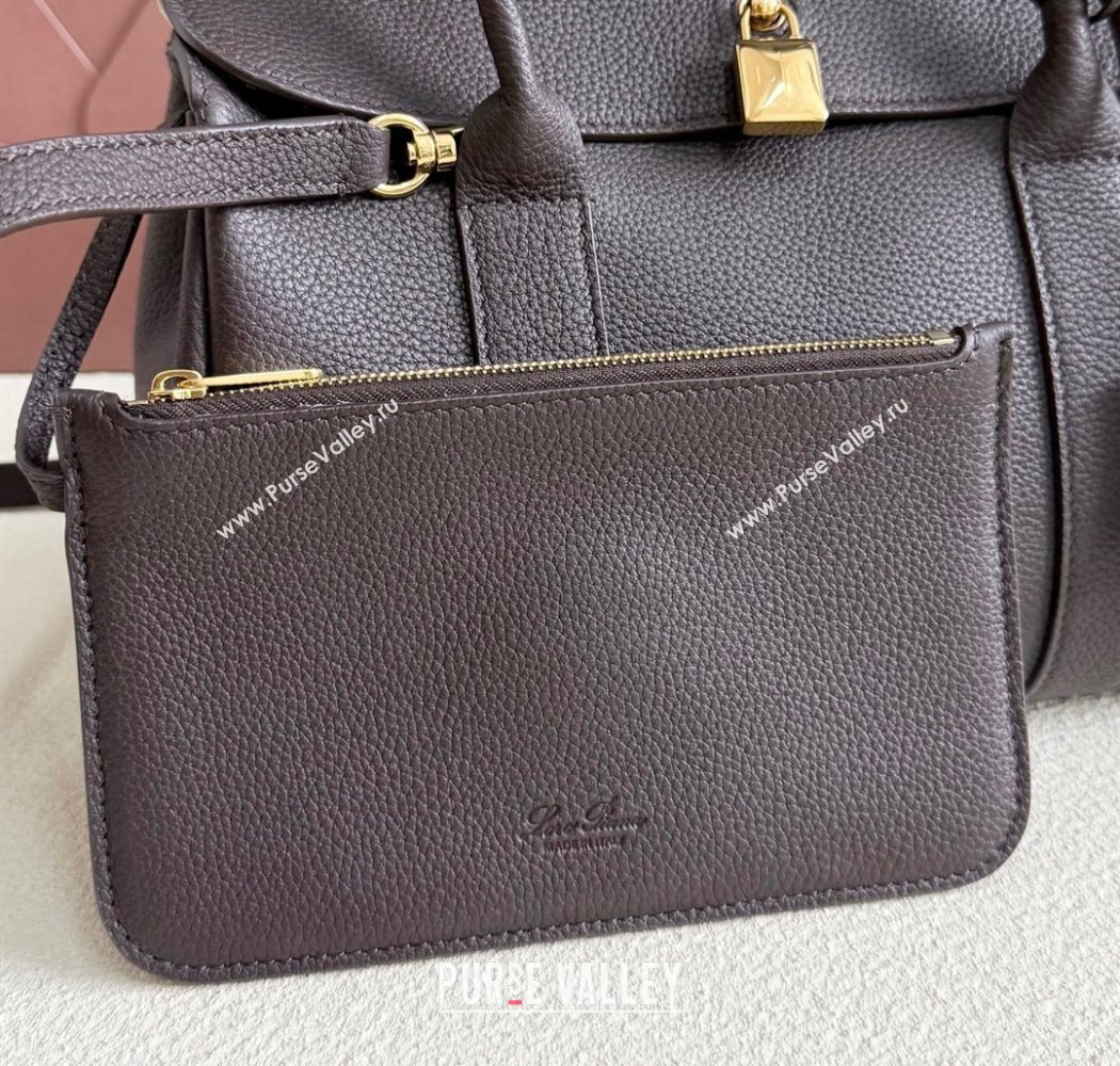 Loro Piana Loom Top Handle bag L25 in Grained Calfskin Leather Coffee Brown 2025 0925 (XLU-250925086)