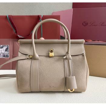 Loro Piana Loom Top Handle bag L25 in Nubuck and Calfskin Leather Taupe 2025 0925 (XLU-250925087)